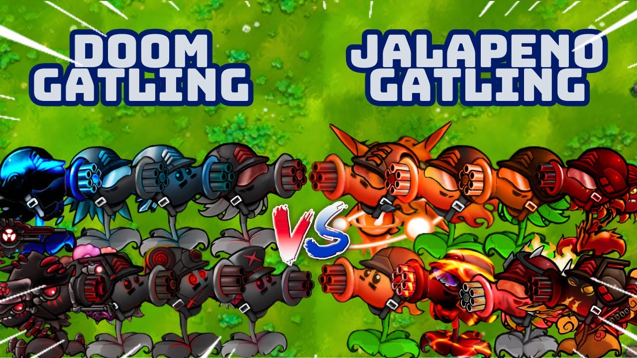 PvZ1 Fusion 3.1 Challenges!!! Team DOOM GATLING PEA Vs Team JALAPENO GATLING PEA | Who Will Win???