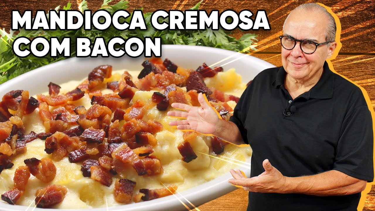 MANDIOCA CREMOSA COM BACON CROCANTE - ESSA COMBINAÇÃO É PERFEITA DEMAIS.