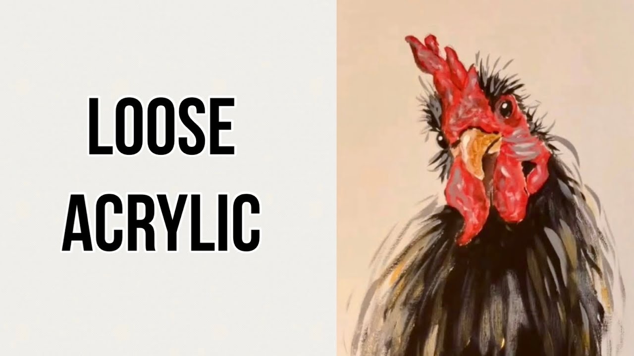 How to paint a rooster EASY with FREE traceable 