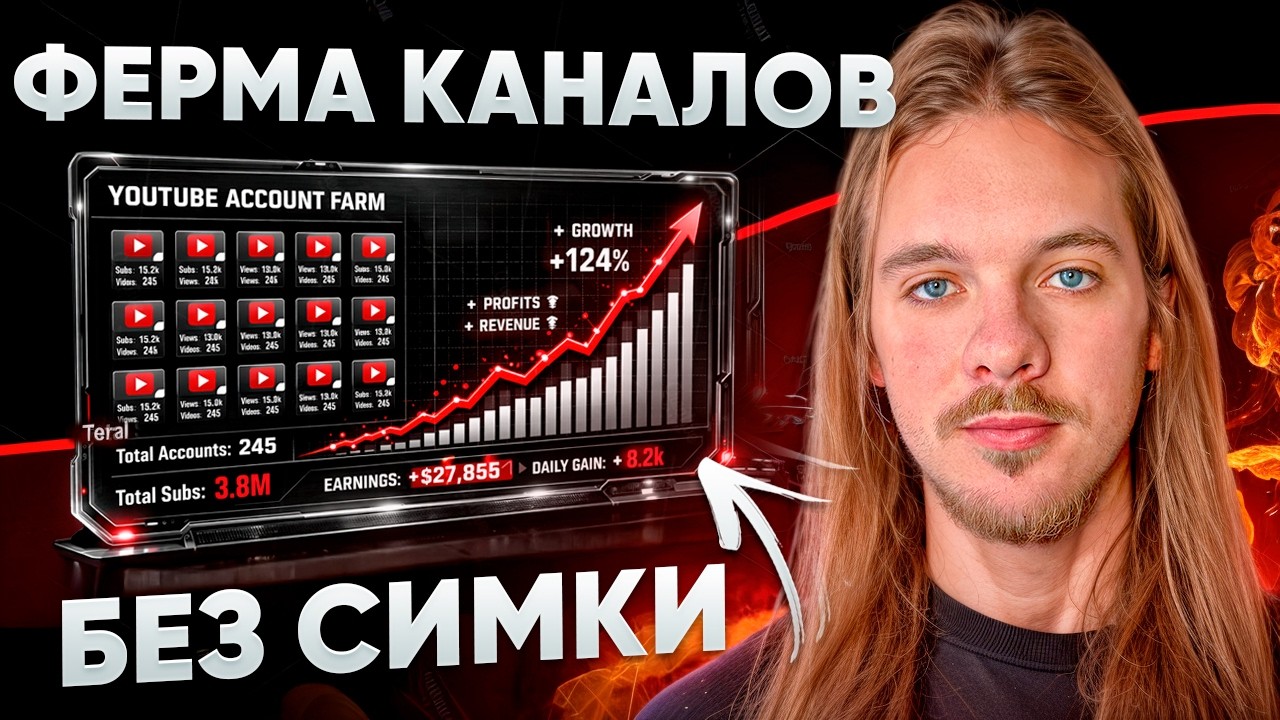 ФЕРМА YOUTUBE-КАНАЛОВ 2026 - Без единой SIM-карты и QR-кода ДОМА!