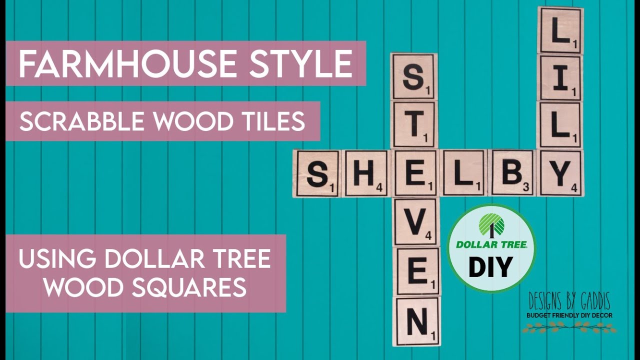 Farmhouse Decor | Scrabble Tile Wall Display | Dollar Tree DIY