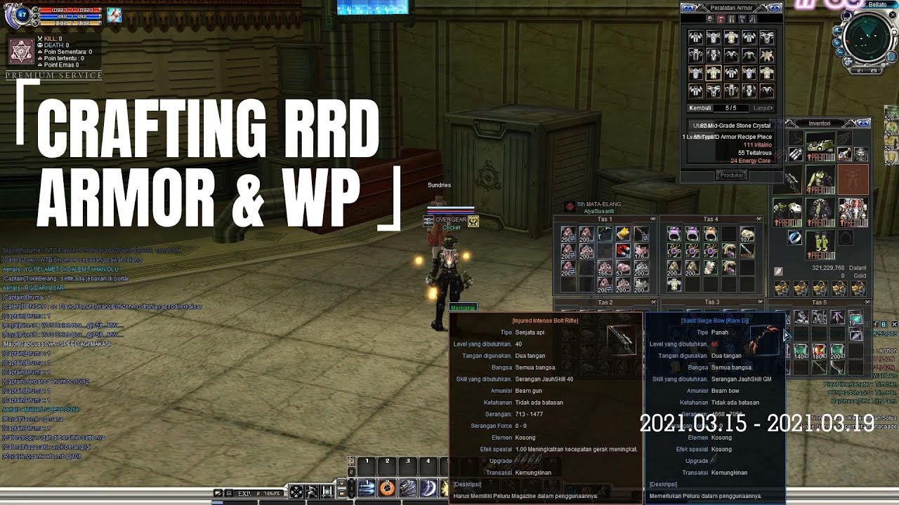 CRAFTING RRD WEAPON & ARMOR RF ONLINE REMASTERED