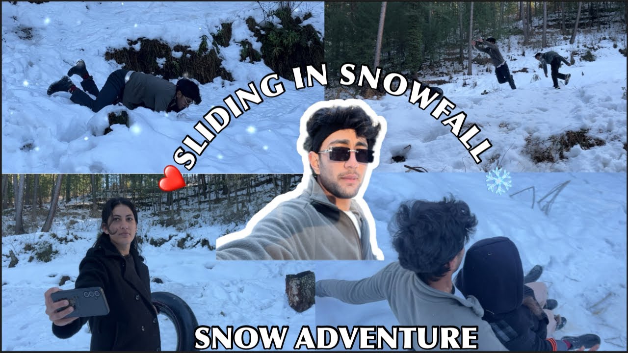 ❄️Snow adventure and slides made by us 🥰 || bhut mza aya slide m 🫡#rohru #snow 