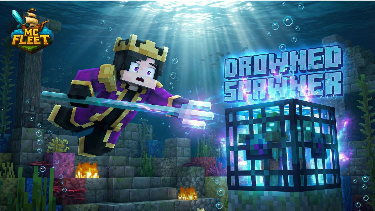 How  To Find Drowned Spawner In MC FLEET|| MC FLEET || Minecraft