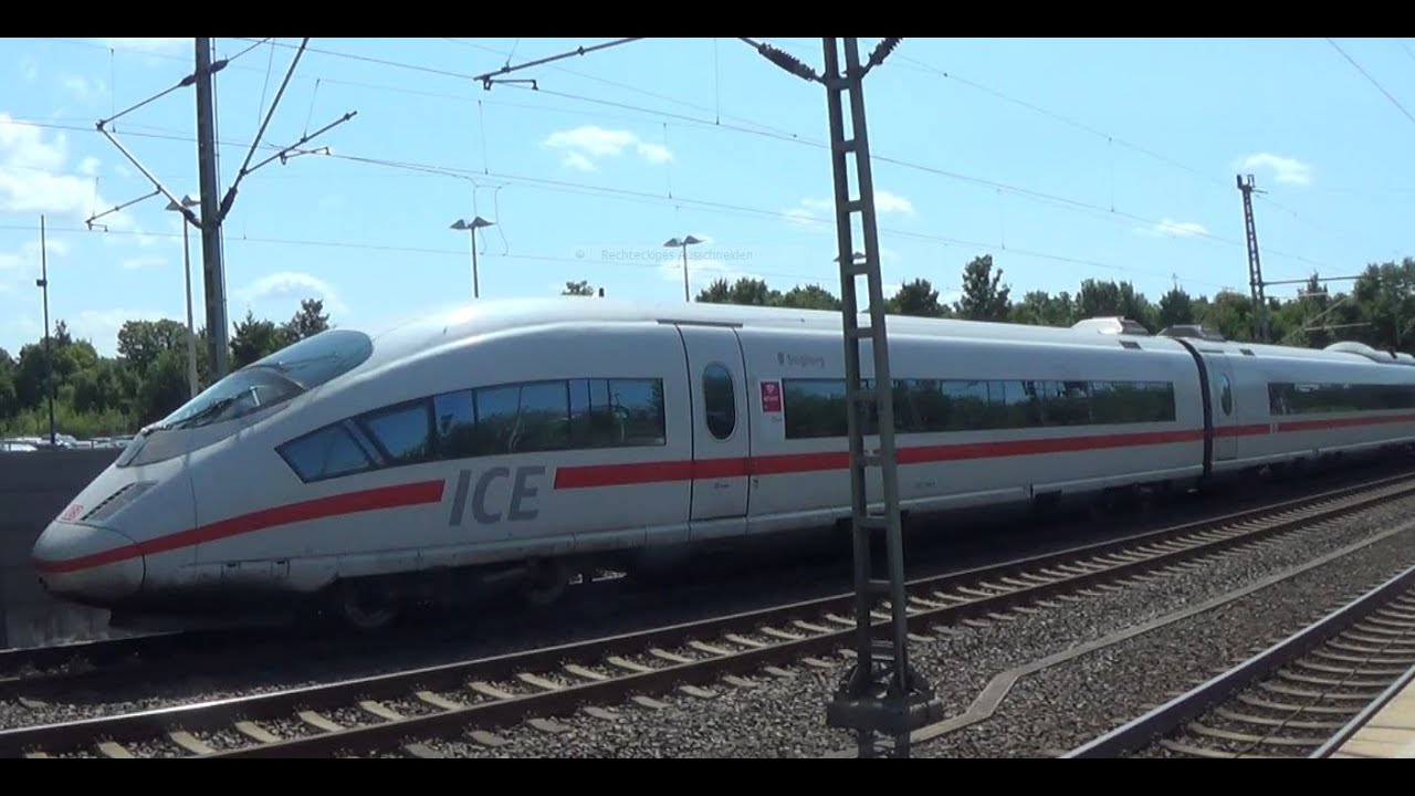 ICE 3 Doppelzug Durchfahrt am D&uuml;sseldorfer Flughafen