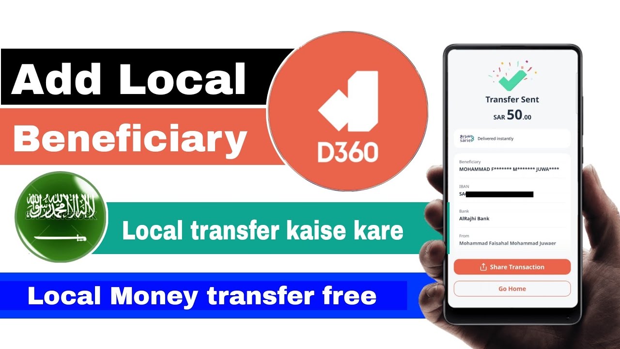 How to add local beneficiary in d360 bank | d360 bank se local money transfer kaise kare