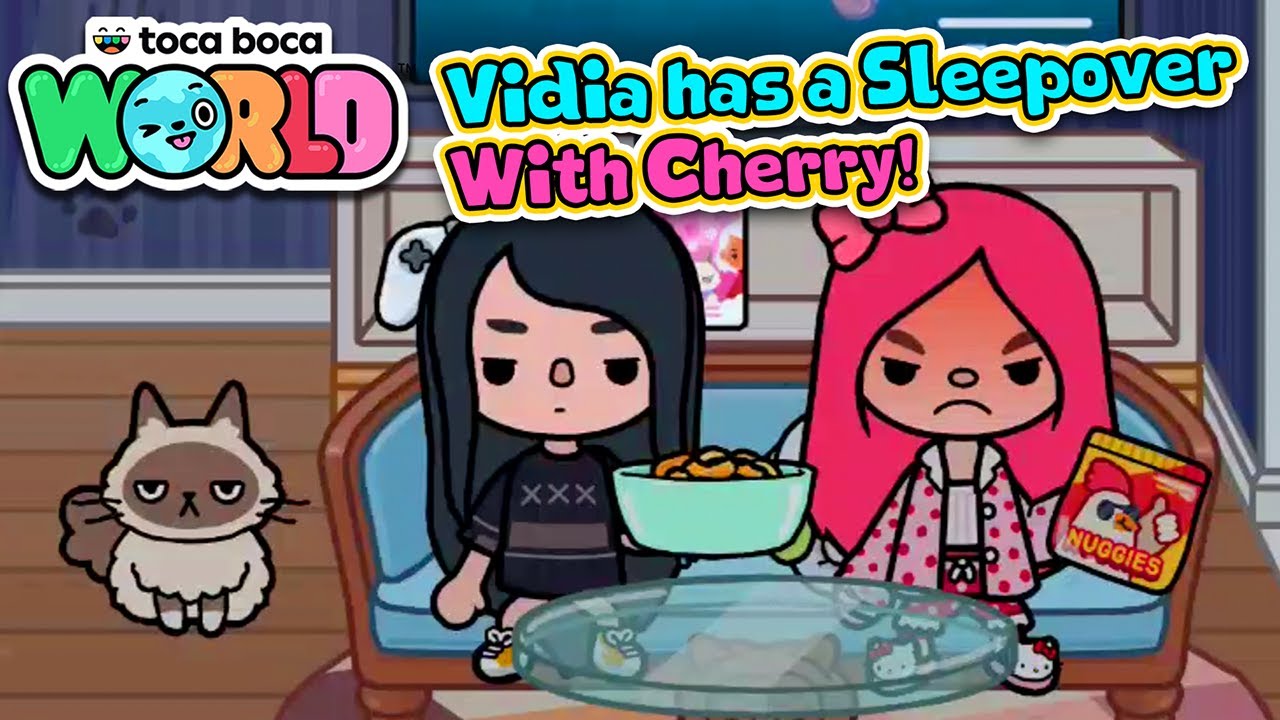 Vidia Has a Sleepover With Cherry! - Toca Life World
