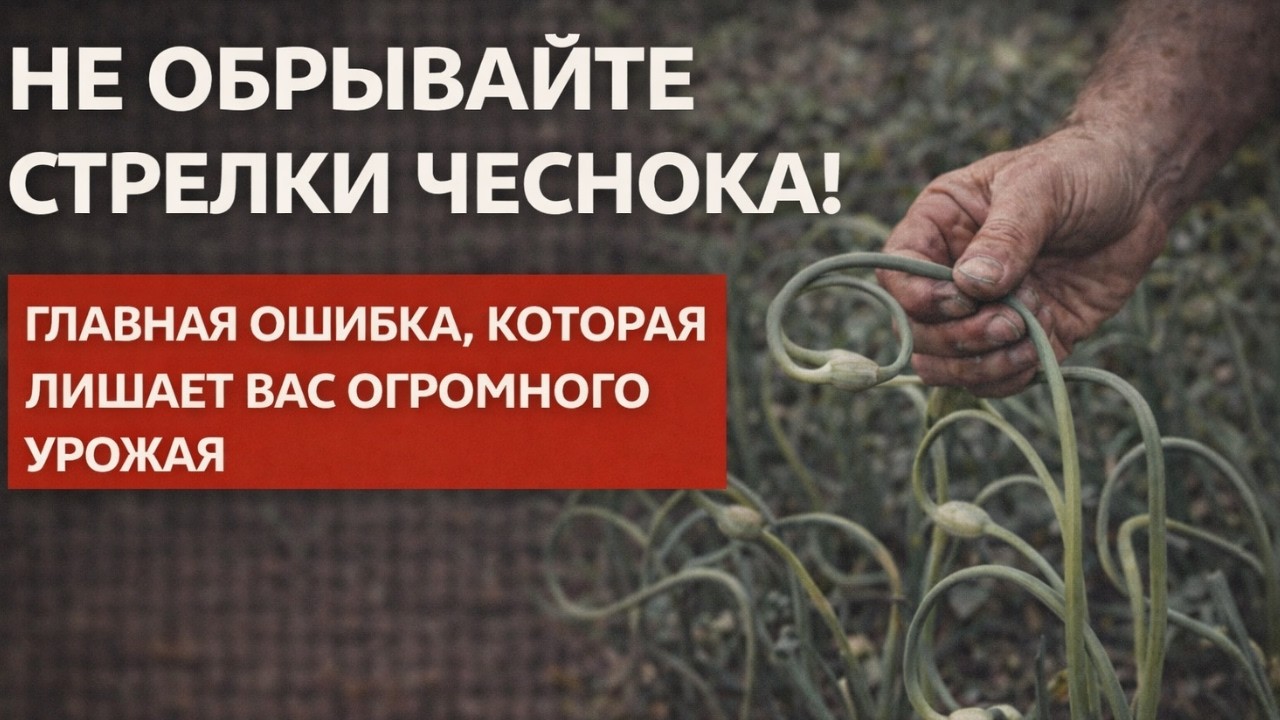 НЕ ОБРЫВАЙТЕ СТРЕЛКИ ЧЕСНОКА! Главная ошибка, которая лишает вас огромного урожая
