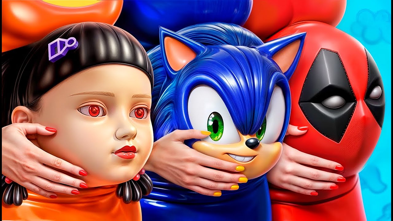 RIESEN-Squidgame-Spielpuppe vs Sonic vs Superhelden! Eine Veränderungs-Challenge im richtigen Leben!
