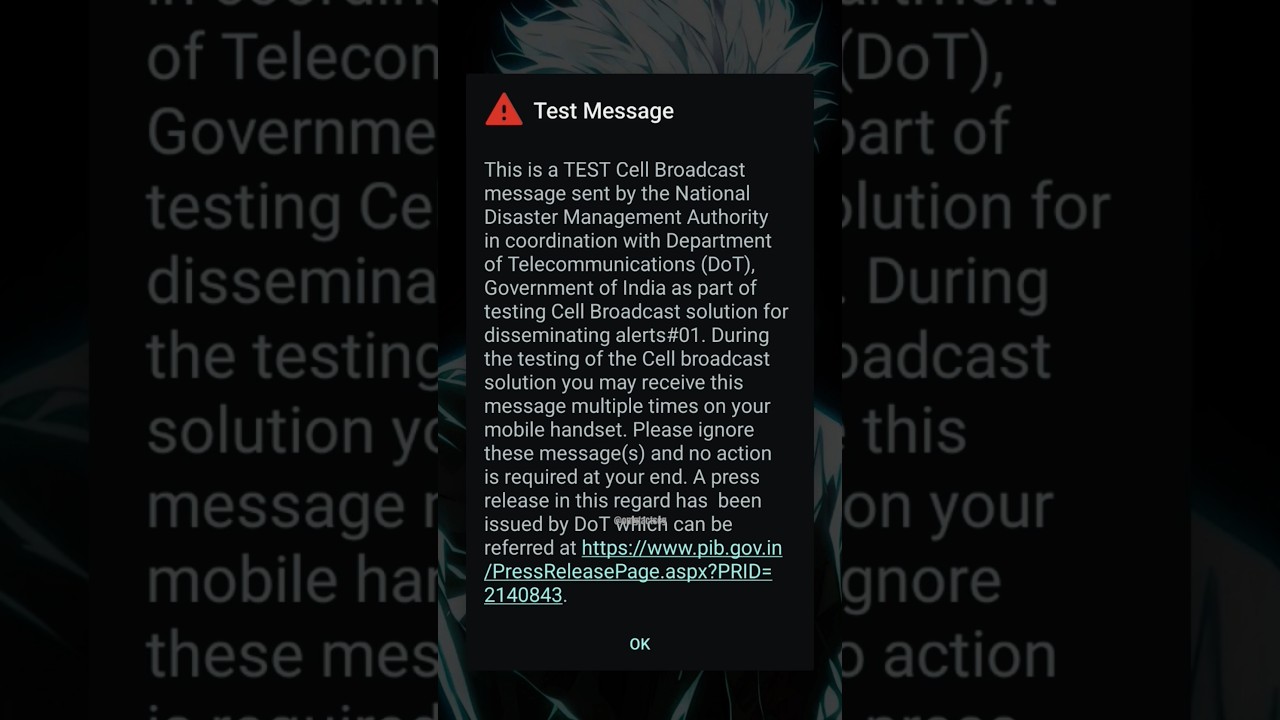 Emergency Alert Message || Test cell broadcast message from DoT #emergency #alert #message #ndma