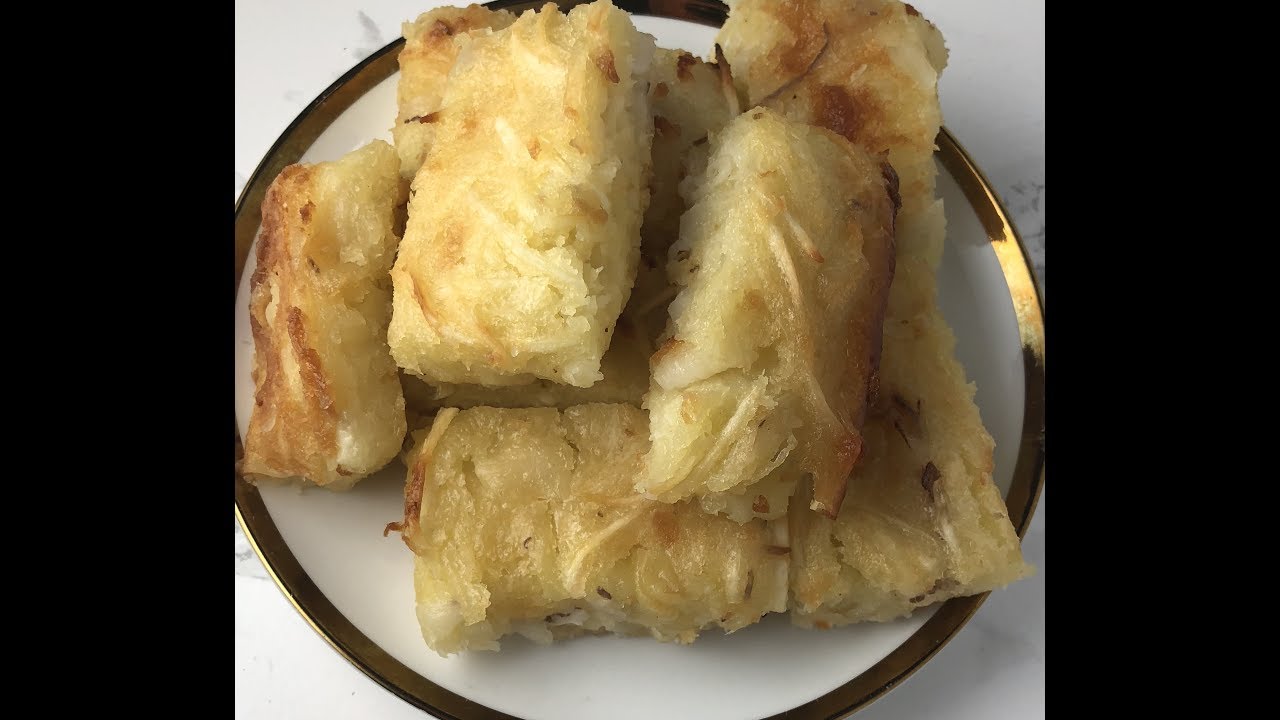 khmer dessert Nom Bakbin Yuca / casava Cake នំបាក់បិន