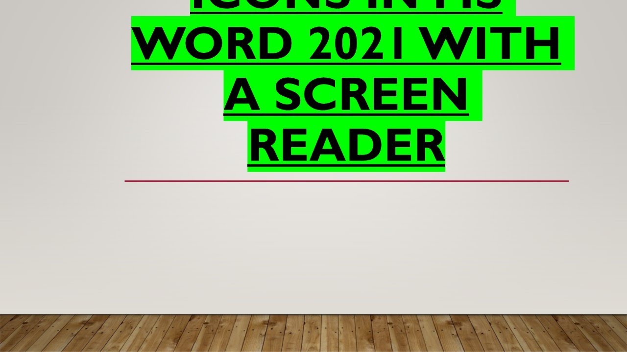 How to Insert Icons in MS Word 2021 with a Screen Reader