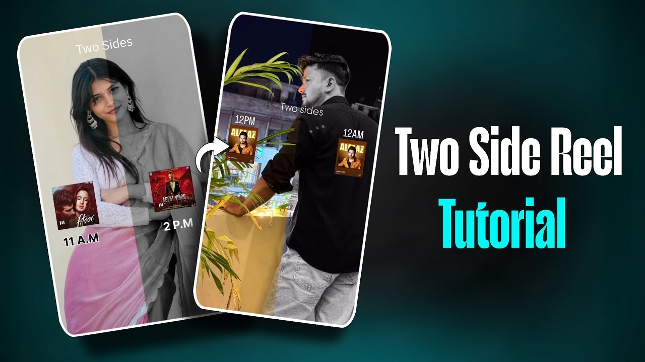 Trending Two side reels edit tutorial | Instagram trending 2 side reels kaise banaye