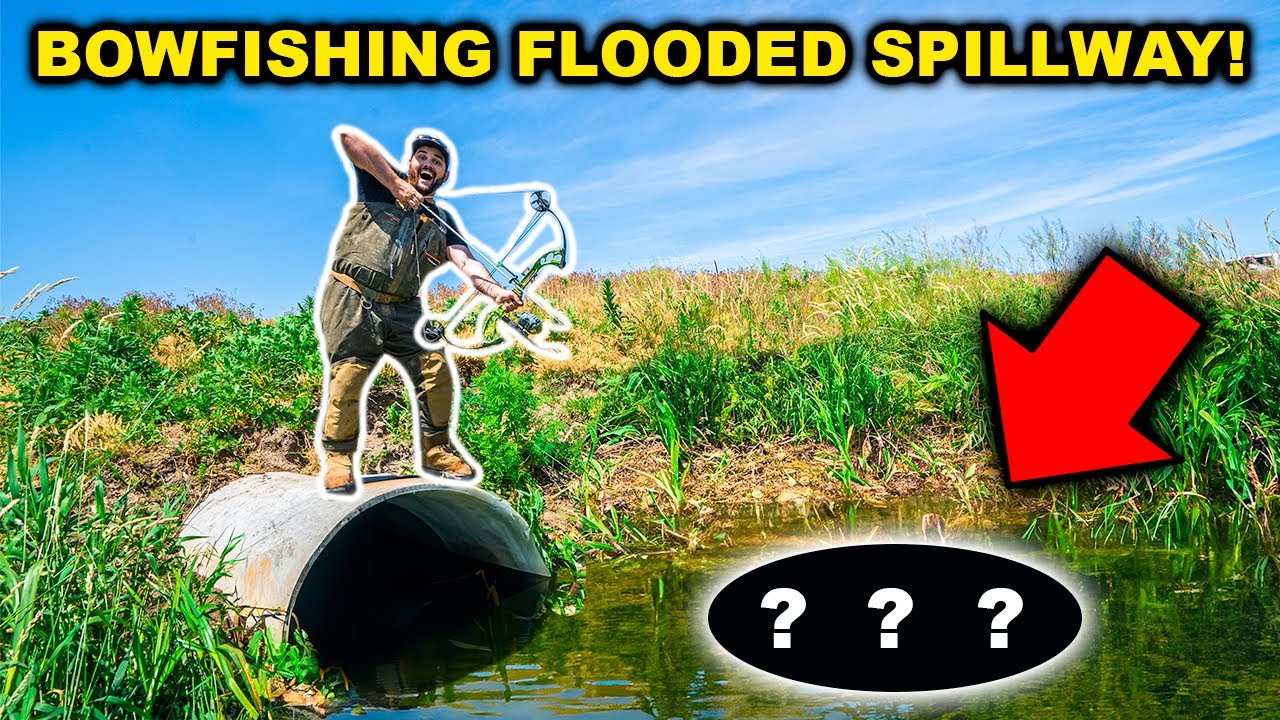NASTY Flooded SPILLWAY Bowfishing CHALLENGE!!! (CATCH CLEAN COOK)