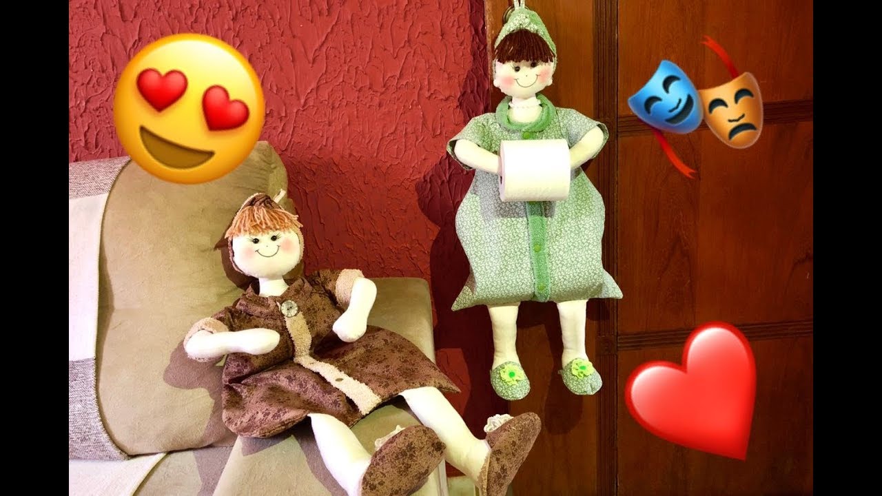 BONECA PORTA PAPEL HIGIÊNICO DE PENDURAR - PASSO A PASSO COMPLETO
