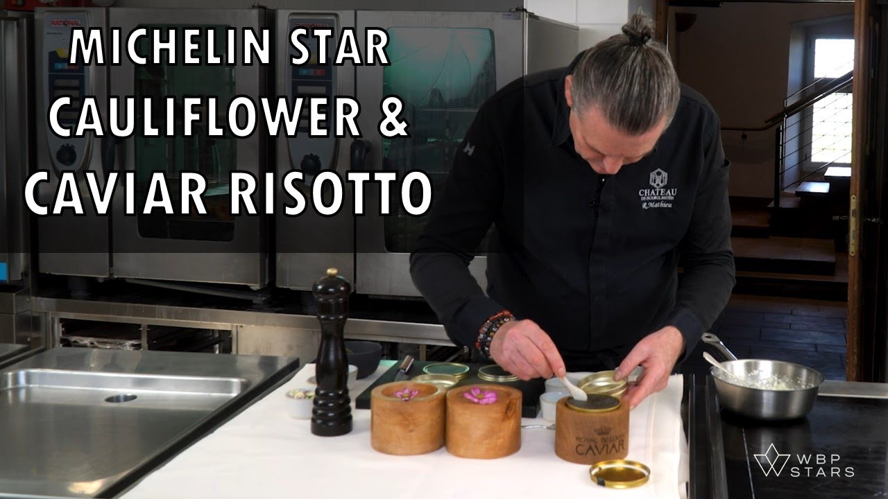 Top Chef René Mathieu prepares an AMAZING RISOTTO of CAULIFLOWER with ROYAL BELGIAN CAVIAR