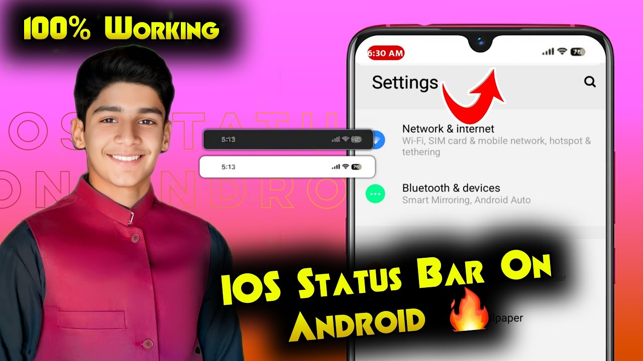 ios status bar on any android 🔥 | iphone status bar on android | Super status bar iphone