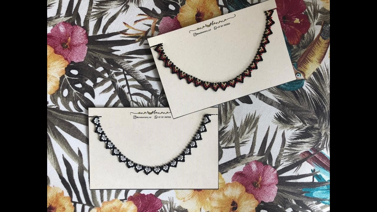 Collar de triángulos en mostacilla PASO A PASO