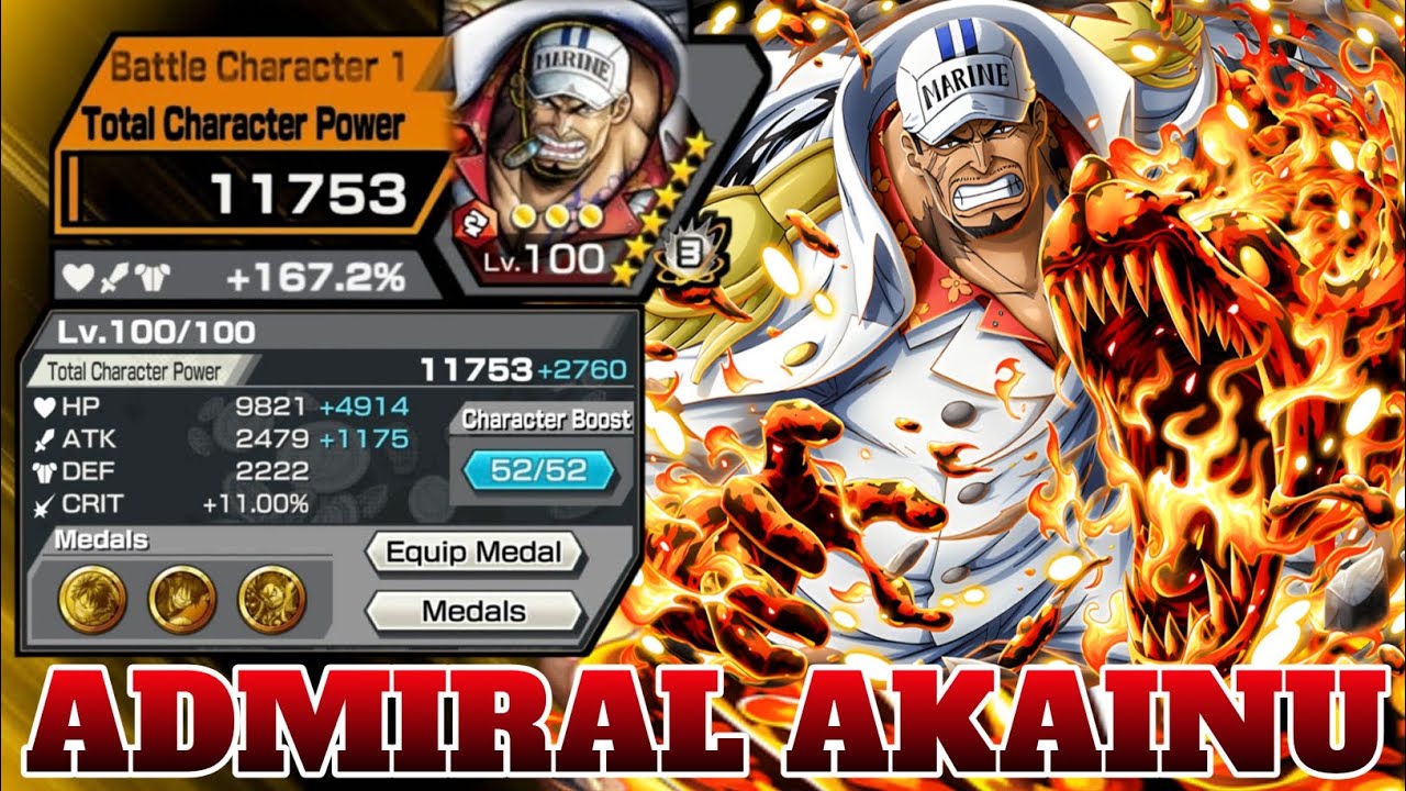 ADMIRAL AKAINU SAKAZUKI GAMEPLAY | ONE PIECE BOUNTY RUSH | OPBR