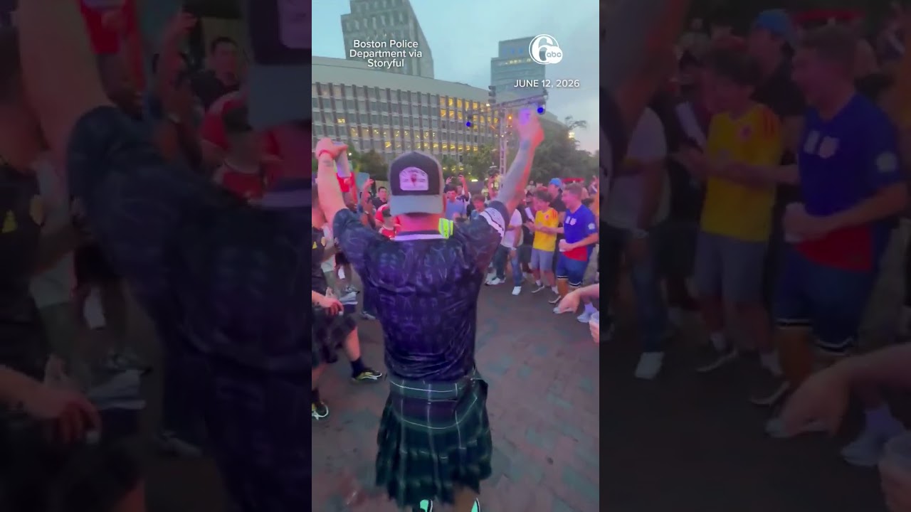 Boston cop celebrates World Cup with fans