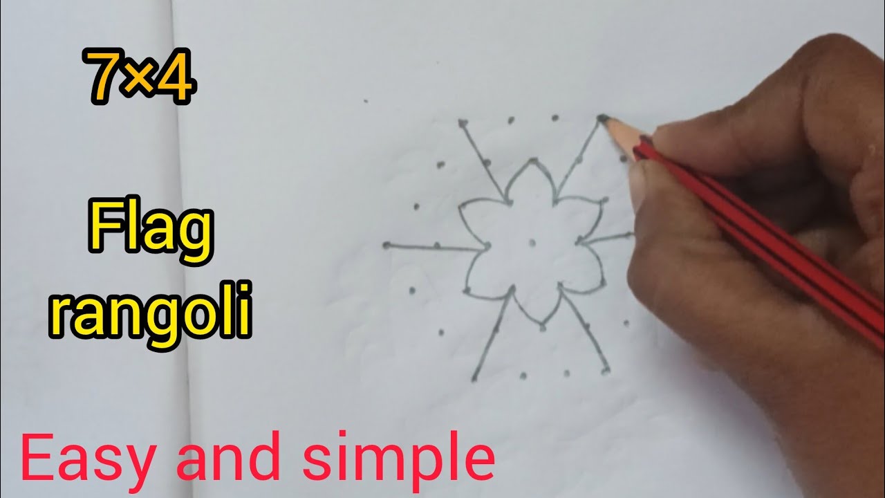 Republic Day special rangoli design only (7*4) dots // 2026 Republic day rangoli design  #rangoli 