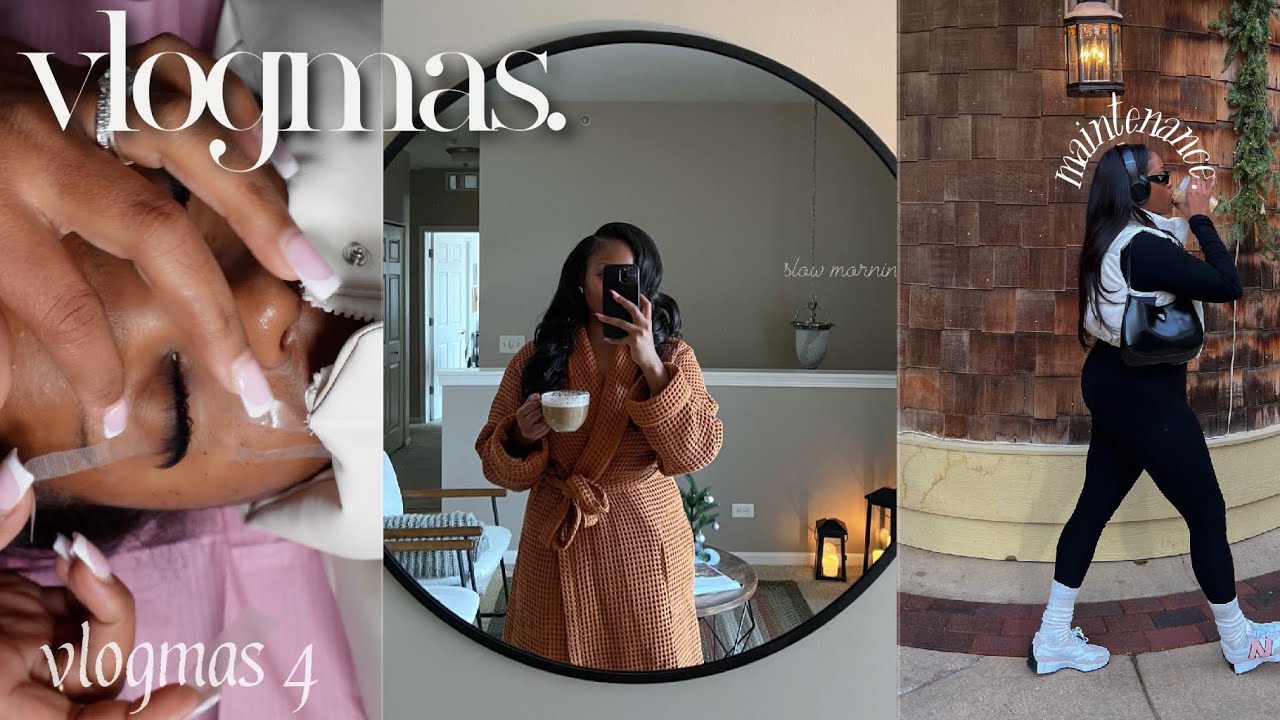 VLOGMAS | Monthly Maintenance ♡ nails, lashes, hair, dinner date, + family time.