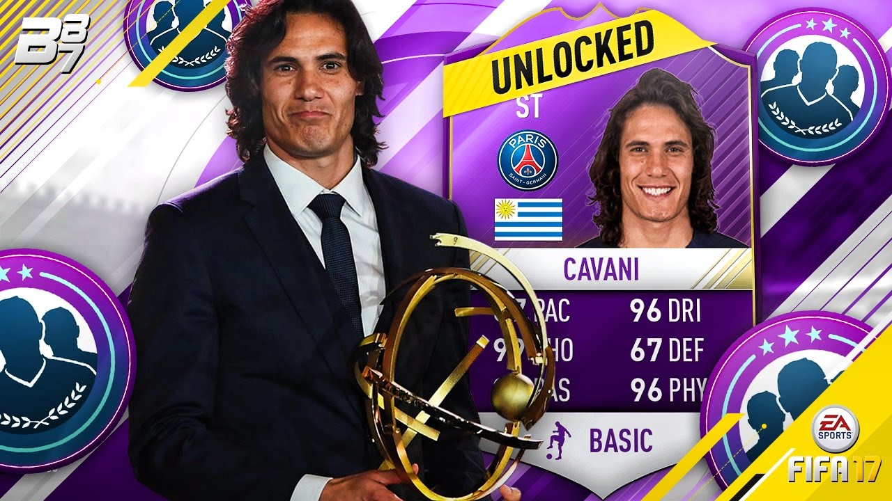 PLAYER OF THE YEAR CAVANI 95 SQUAD BUILDER CHALLENGE! | FIFA 17