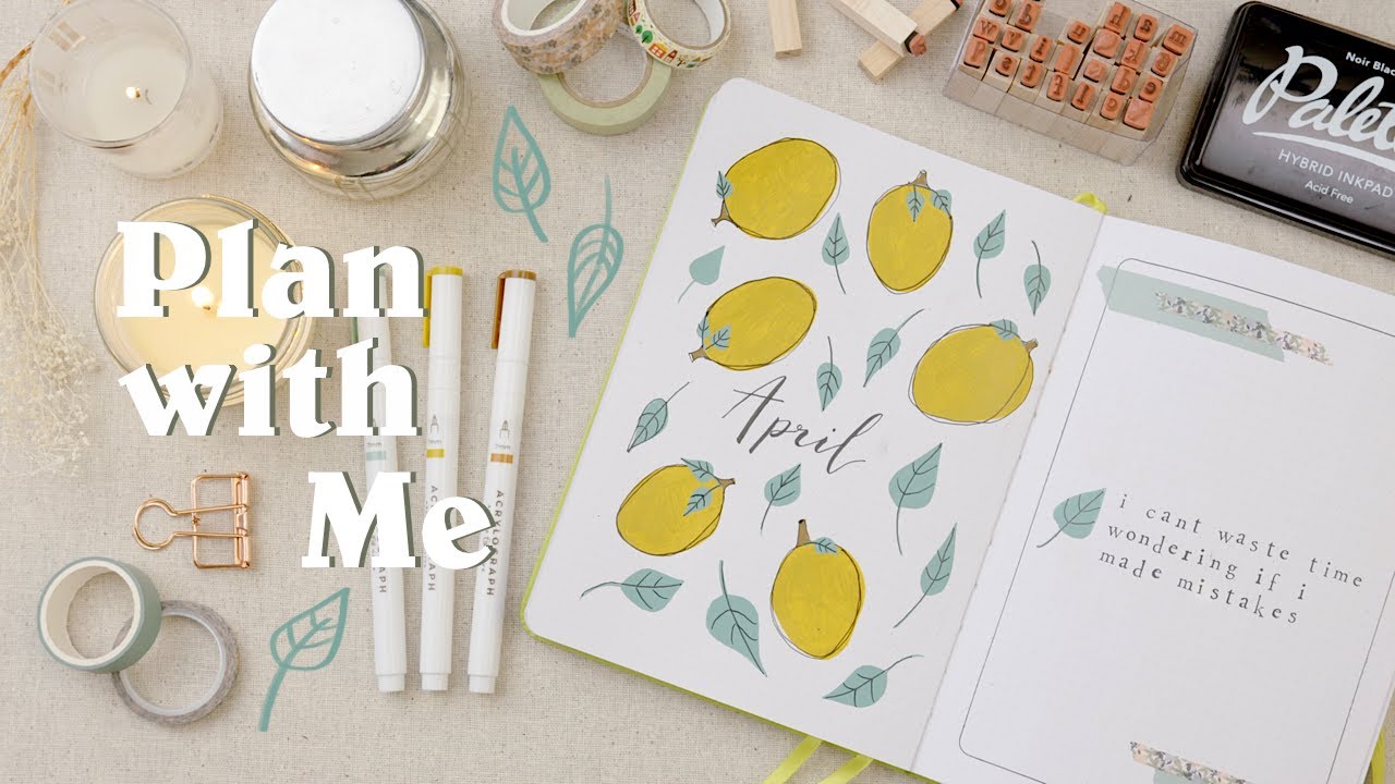 April Bullet Journal Setup 2021 | Plan with Me | Lemons