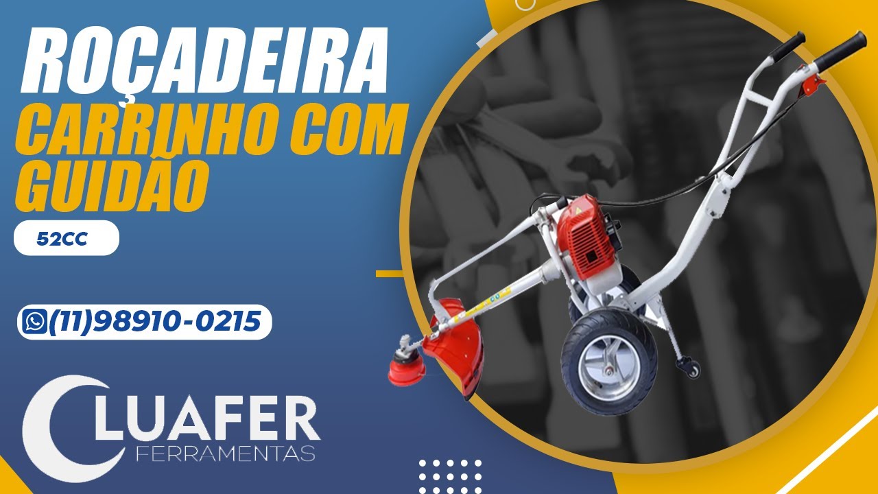 Ro&ccedil;adeira 52cc (Carrinho com Guid&atilde;o) Para Cortar Grama