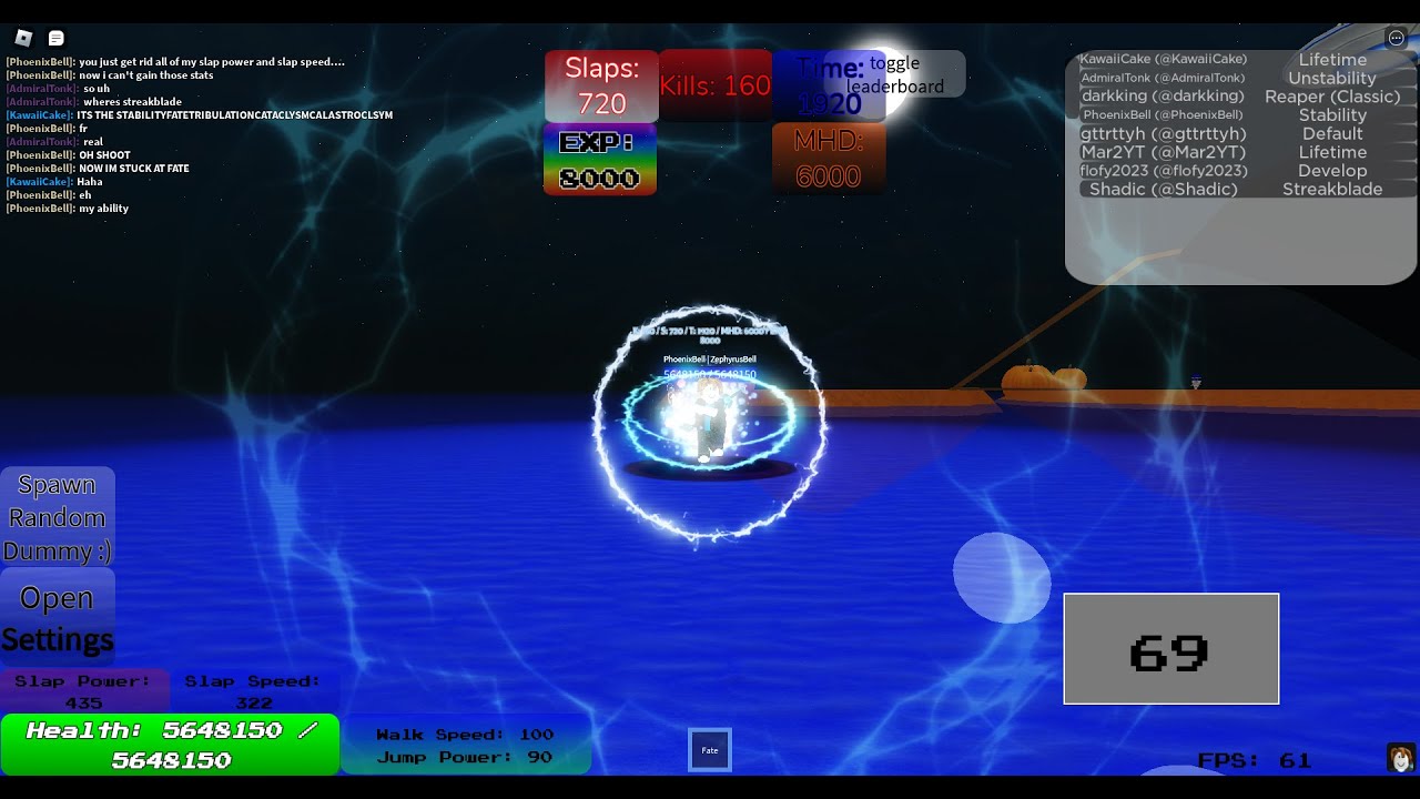 unstability:stabilization incarnate showcase (slap  battles combat)
