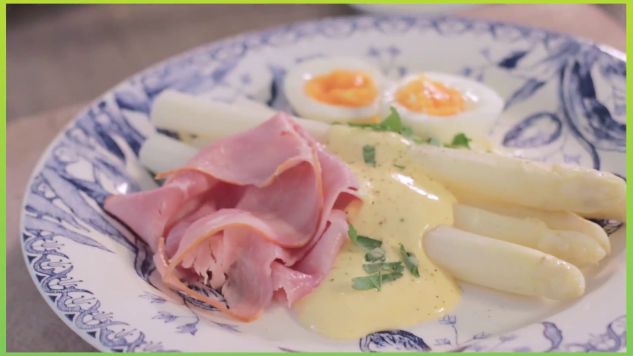 Asperges met ham, ei en een heerlijke Hollandaise saus