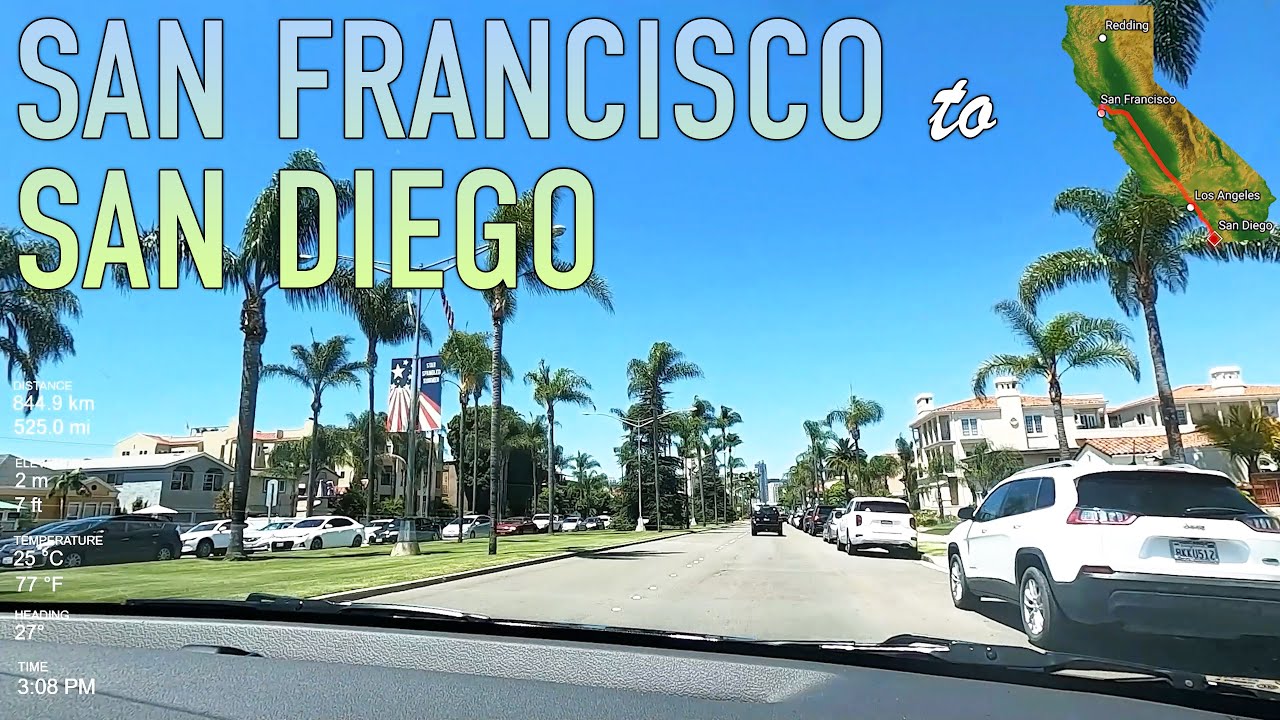 San Francisco to San Diego Road Trip Timelapse in 4K