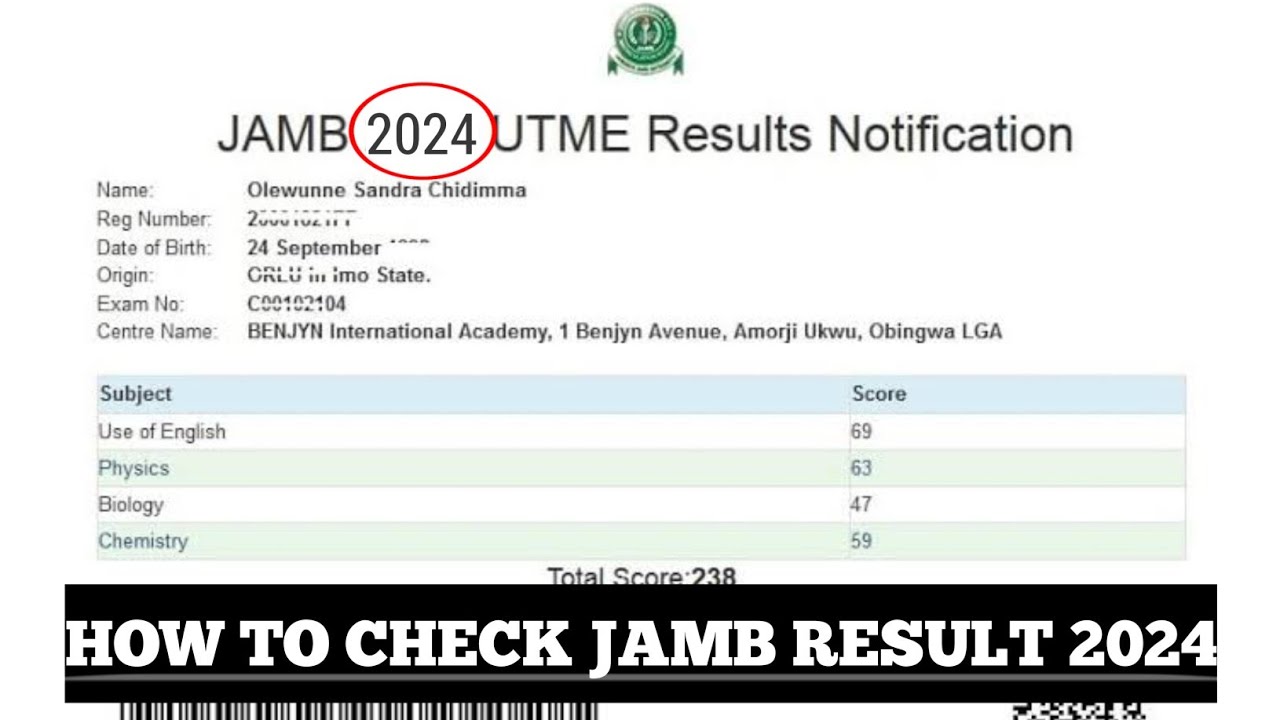 HOW TO CHECK JAMB RESULT 2024