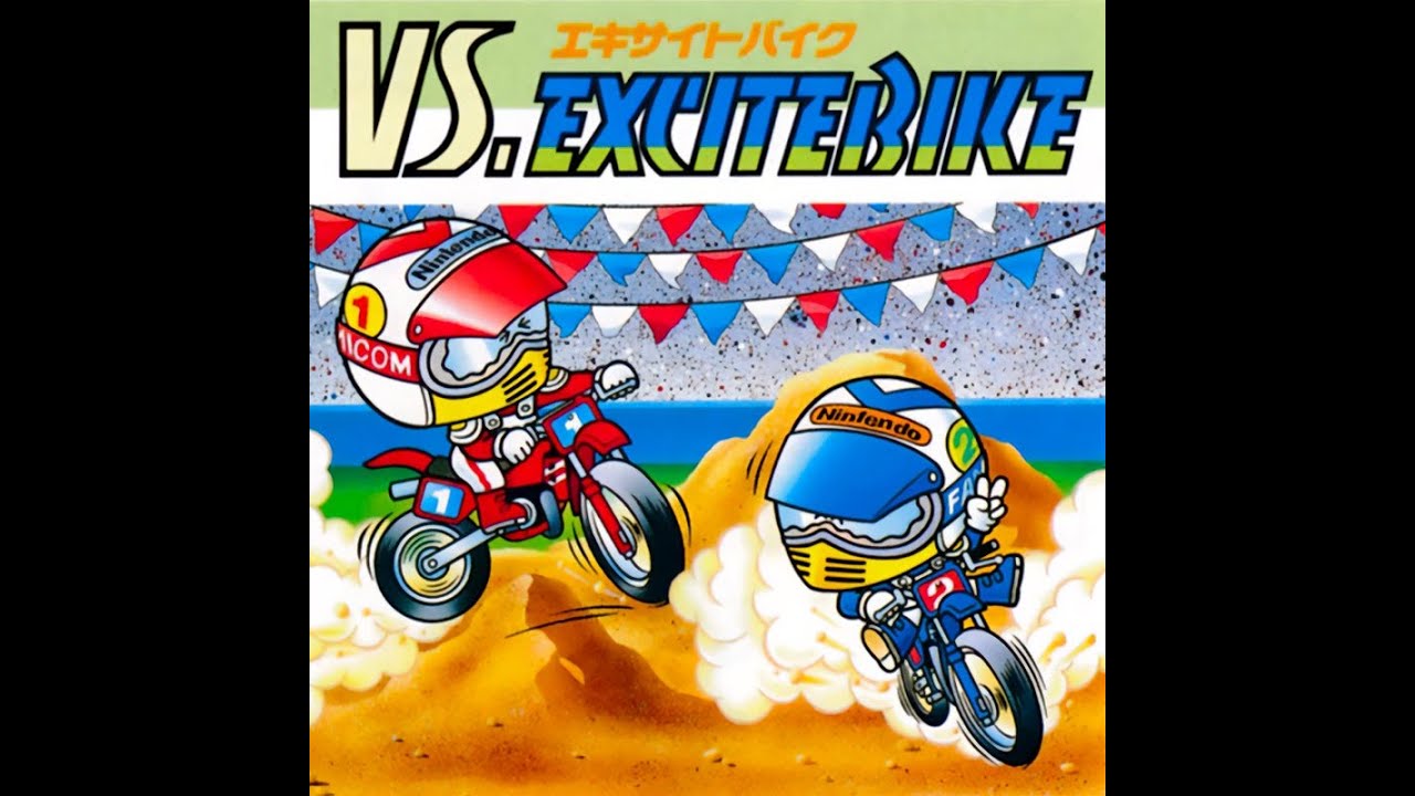 Vs  Excitebike Japan Famicon Head 2 Head split screen 2 player racing