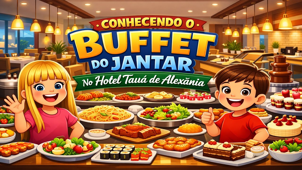 Conhecendo o buffet do jantar no hotel Tauá de Alexania.