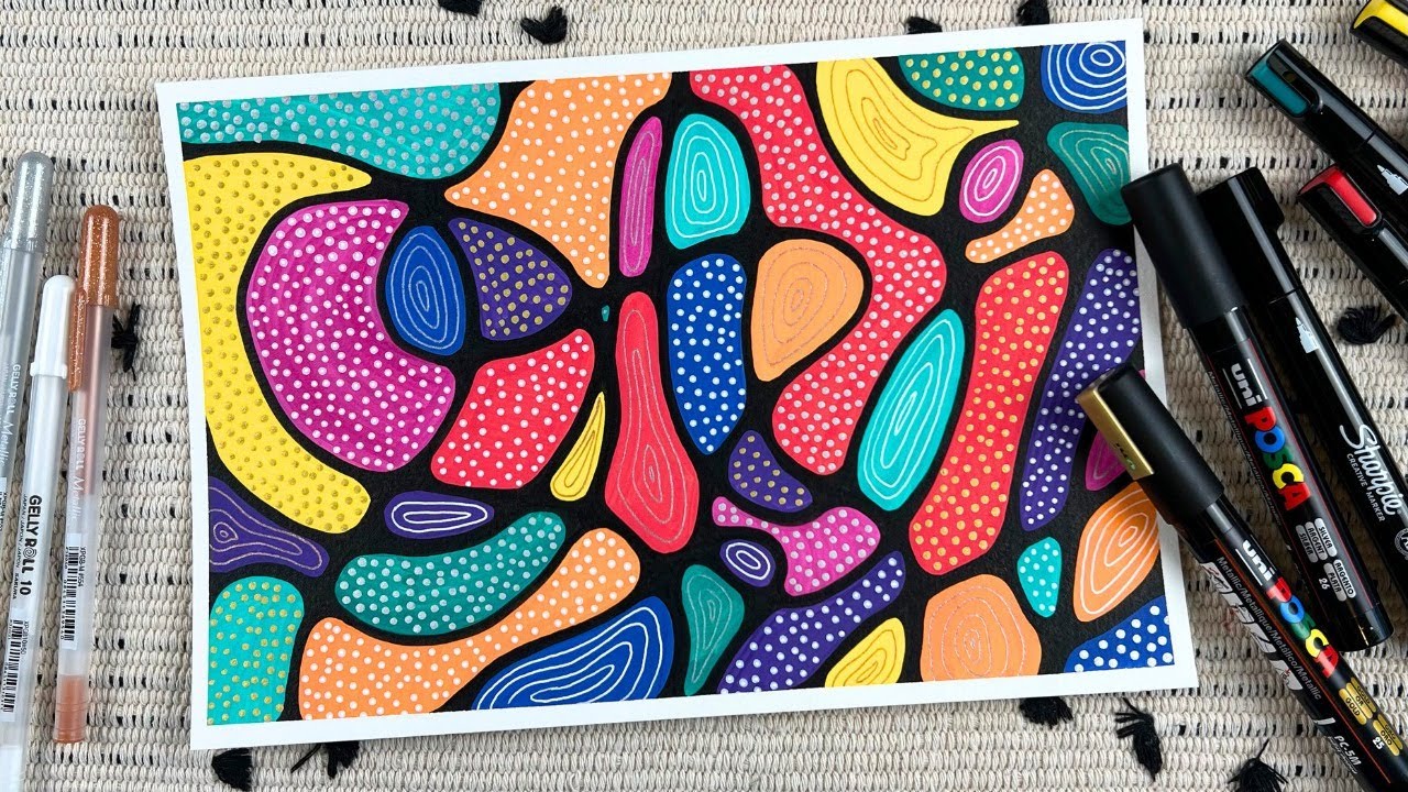 Easy Art Therapy: Neurographic Lines & Doodles (acrylic markers & gel pens)