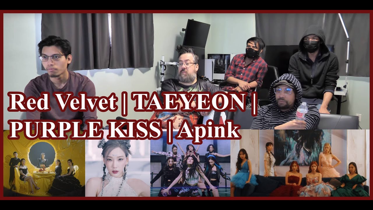 KPOP REACTION: Red Velvet 'Feel My Rhythm' | TAEYEON 'INVU' | PURPLE KISS 'memeM' | Apink 'Dilemma'