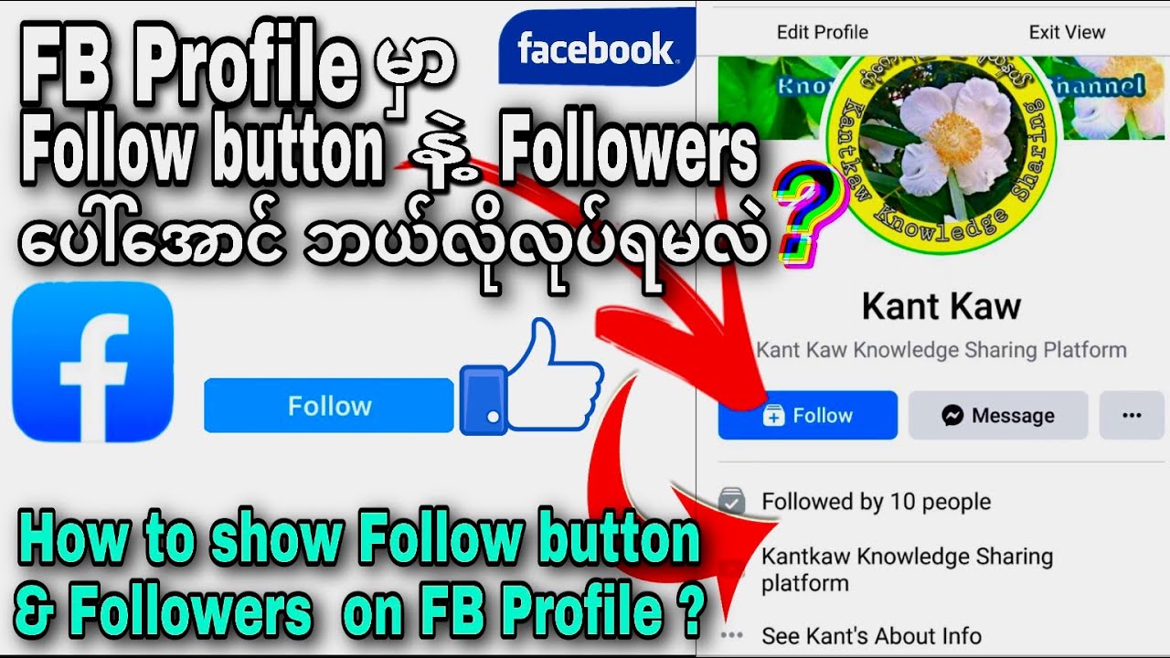 Follow ခလုတ် နဲ့Followers ပေါ်အောင်ဘယ်လိုလုပ်ရမလဲ?|How To Show Follow Tab & Follower On FB Profile?