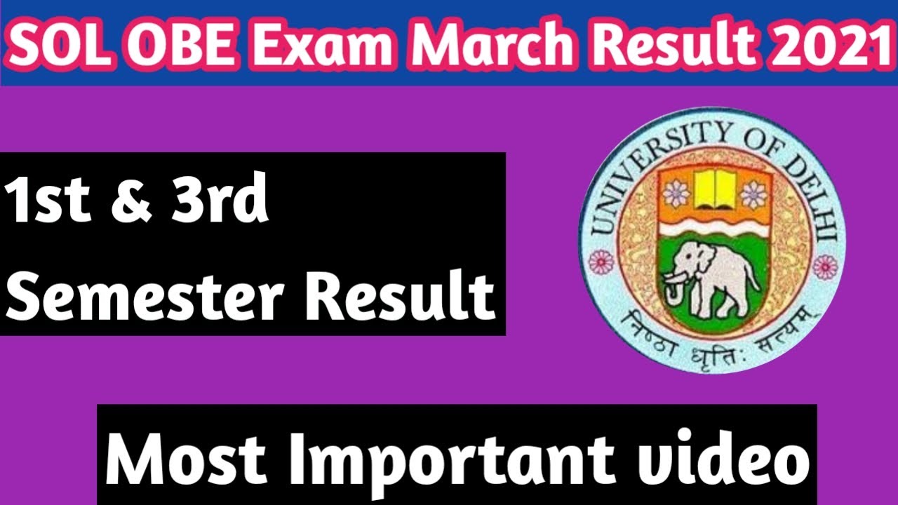 SOL OBE Exam March Result 2021 || 1st & 3rd Semester Result ?