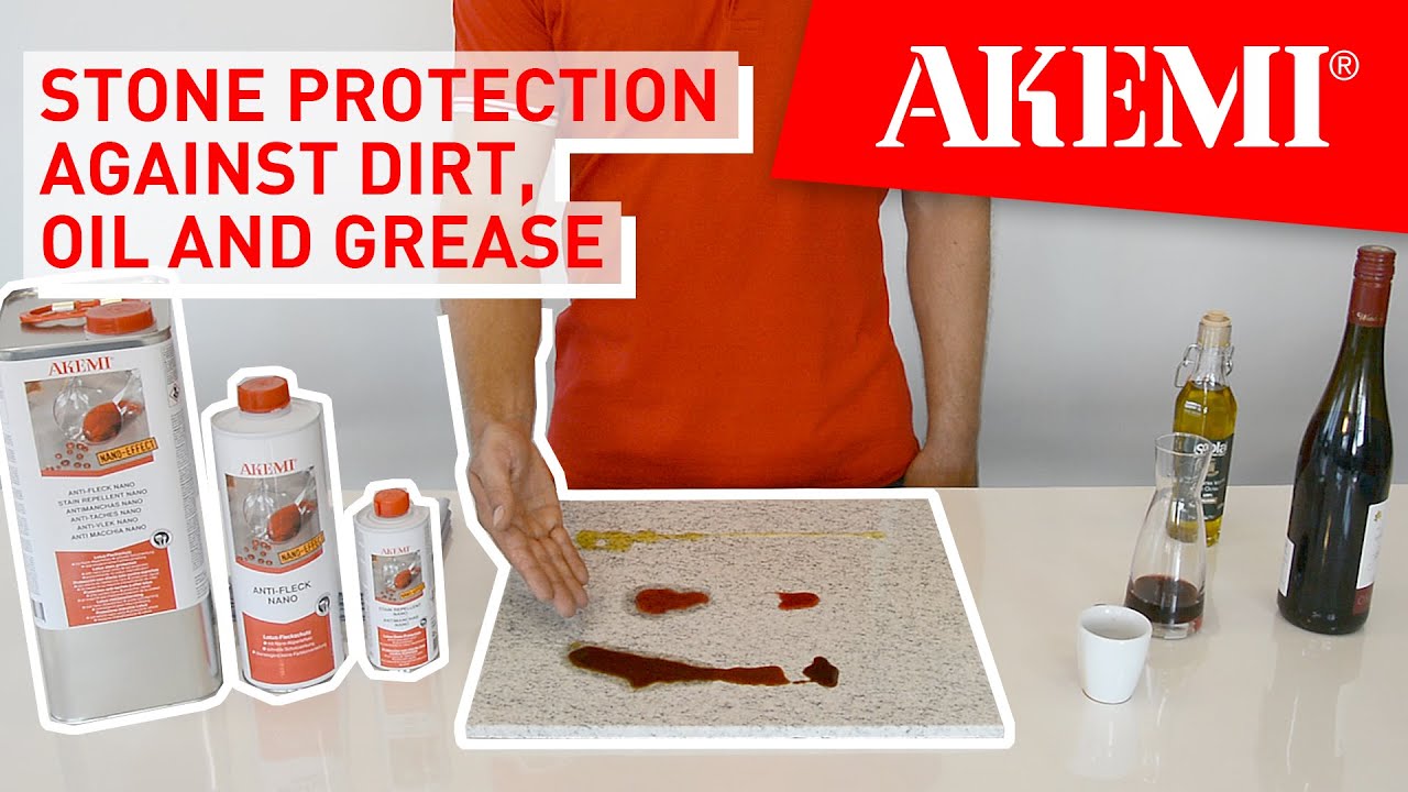 Protect your stone from stains with the AKEMI Stain Repellent Nano-Effect