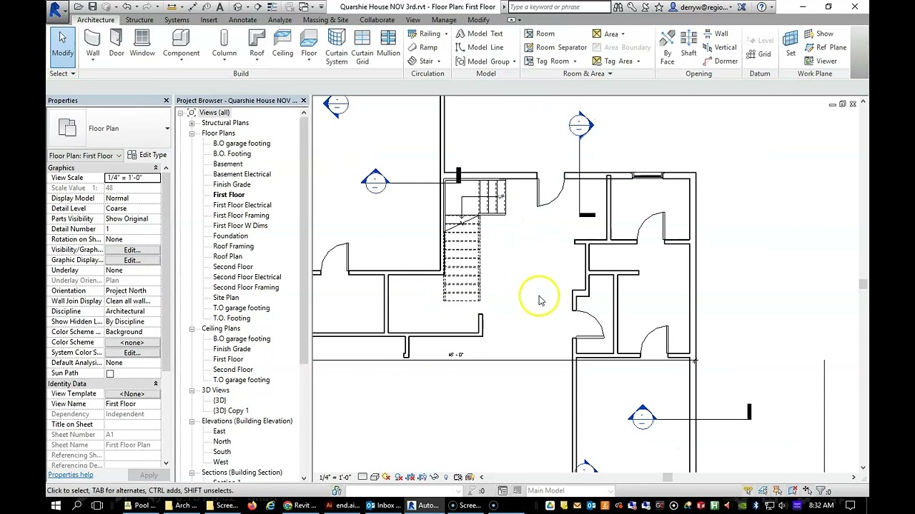 Simple Stairs with landing Revit