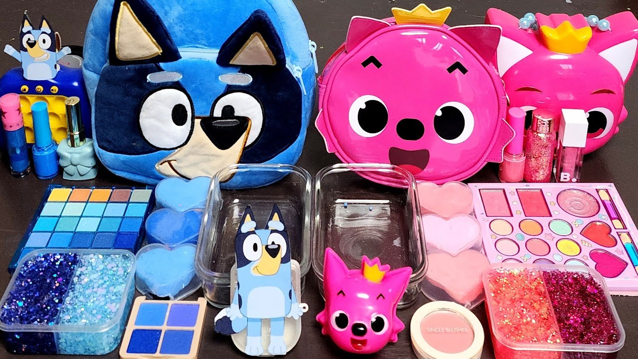ASMR Bluey vs Pinkfong Slime Mixing Random Into Slime! Satisfying Slime#ASMR#Slime#satisfying