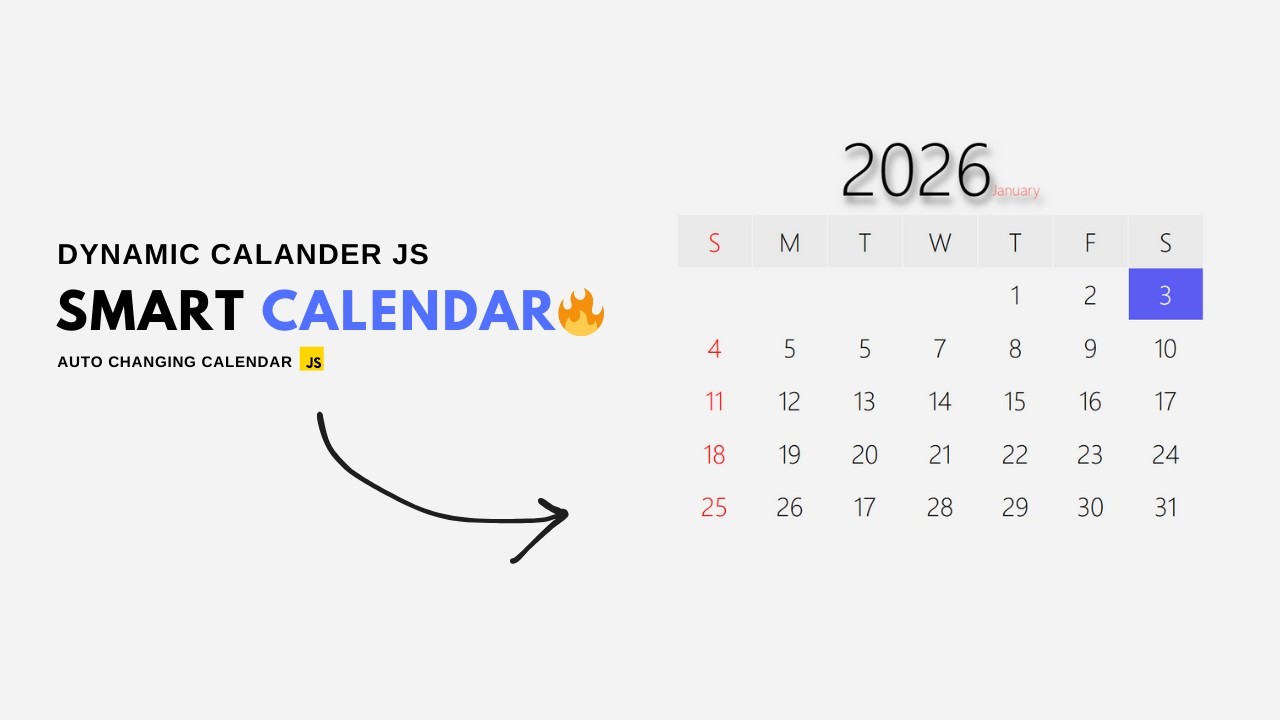 Dynamic Calendar Using HTML CSS JavaScript | Auto Day & Background Change