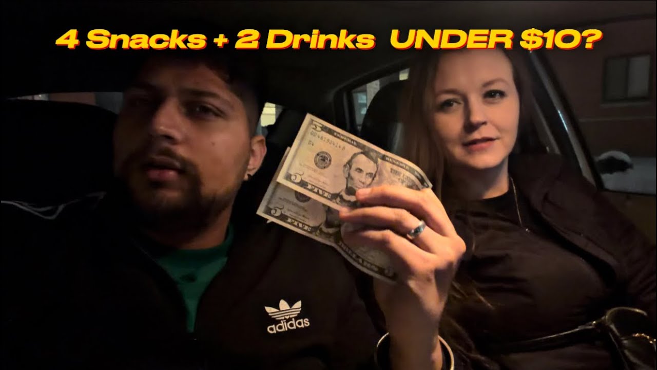 We Bought 4 Snacks & 2 Drinks Under $10 💵 | Couple Challenge | PearlyBull 