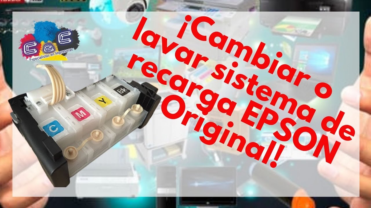 Cambiar tinta Epson, lavar sistema de recarga continua, poner tinta diferente