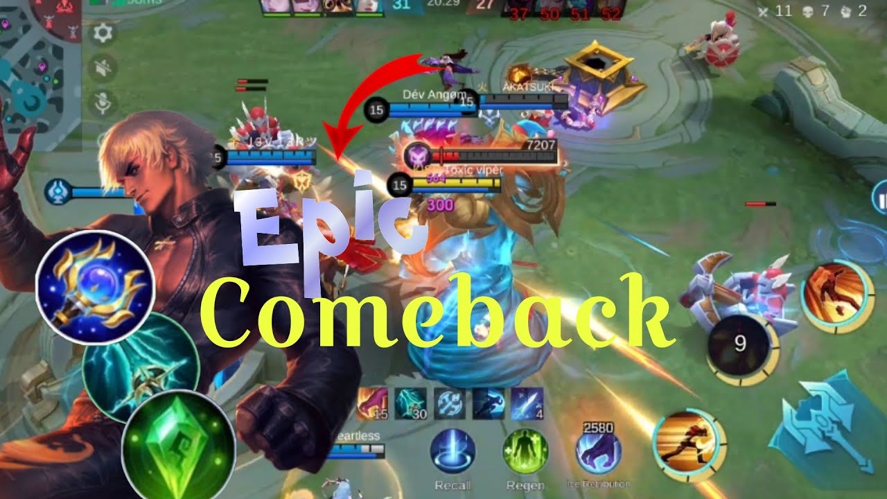 GUSION IMPOSSIBLE EPIC COMEBACK(super intense gameplay🔥)