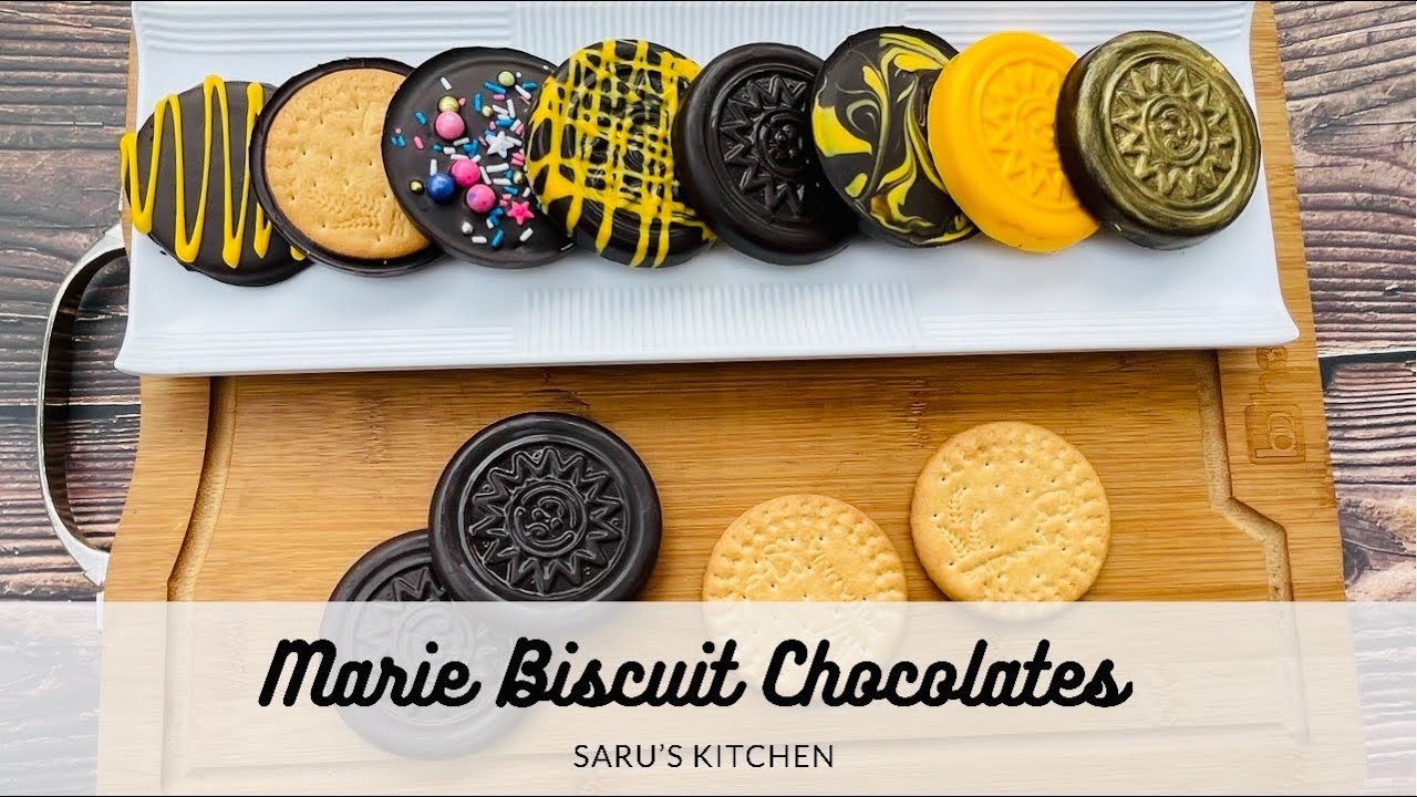 8 Unique ideas for Chocolate Covered Cookies / Marie Biscuits | Saru’s Kitchen | Hindi