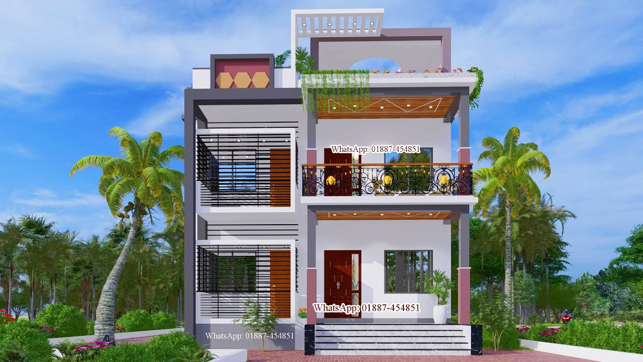 Low cost duplex house design 2026। তিন বেড রুমের বাড়ির ডিজাইন। ২ তলা বাড়ির ডিজাইন ID: 2511-20