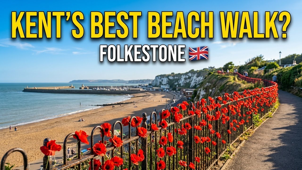 Folkestone beach walk England Kent 🇬🇧