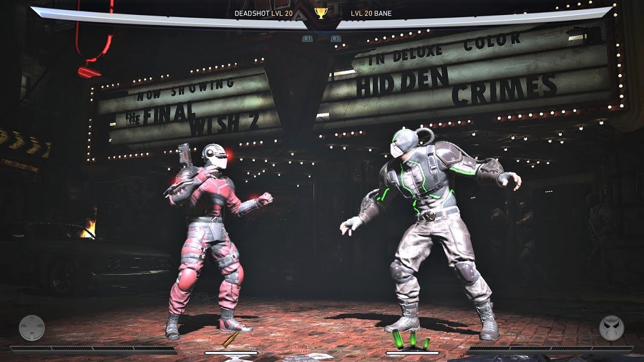 Deadshot vs Bane (Hardest AI) - INJUSTICE 2 level handicap & competitive mode Match